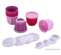 Dr. Oetker Peppa Pig Juego de 6 Flaneras, Moldes para Pudding con 2 tapas, Set de 6 Moldes para Flan y Gelatina, Repostería para Niños, Diseño Peppa Pig, Fácil de limpiar y reutilizable, 6 uds.