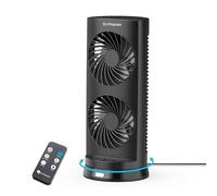 DR.PREPARE Ventilador de Torre con Motor DC 3 Velocidades Oscilante 110° Temporizador 2/4/8 H Ventilador de Mesa Silencioso con Control Remoto para Hogar Oficina Dormitorio