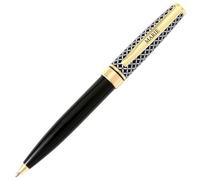 DRAEGER PARIS 1886 - Bolígrafo Retráctil Nombre Agnès- Diseño Croisillons Blancos y Negros - Clip con Mensaje - Caja de Diseño