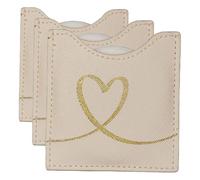 DRAEGER PARIS 1886 - Espejo de Bolsillo Corazón Redondo - Pequeño y Práctico Espejo de Viaje con Funda Antisarpullido - Moderno Regalo de Cumpleaños - Dimensiones 8,5 x 8 cm (Paquete de 3)