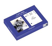 DRAEGER PARIS - Agenda ephemeris refill Yvon 2025-7 languages - 365 pages from January to December 2025-1 photo per day - Cat - Printed with vegetable-based inks - FSC® certified paper