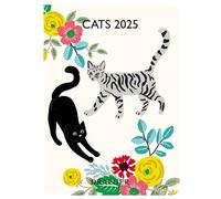 DRAEGER PARIS - Pocket Agenda 2025 - Black and white cats - 11,5 x 16 cm - Grid from January to December 2025 - Hard cover with bookmark - Written in 7 languages - 1 week on 2 pages