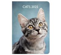 DRAEGER PARIS - Pocket Agenda 2025 - Cats - 11,5 x 16 cm - Grid from January to December 2025 - Hard cover with bookmark - Written in 7 languages - 1 week on 2 pages - FSC® certified paper