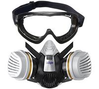 Dräger X-plore 3300 Máscara de protección profesional: semimáscara + gafas de seguridad X-pect 4200 con filtros A2 P3 incluidos, protección vapores, disolventes y pintura, ideal talleres, talla M