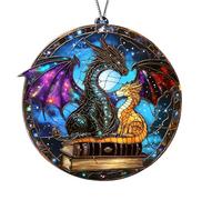 Dragon Sonnenfänger Tairn & Andarna Acryl Lichtfänger Fensteranhänger mit Dankeskarten und Umschläge, Buntglasffekt Fensterdeko Hängend, Christmas Decorations, Geschenke für Frauen, Kinder