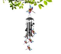 Dragonfly Wind Chimes - Hand-Painted Dragonfly Metal Garden Bell Decor | Memorial Bell with Dragonfly Design for Garden and Yard Decor, Rustproof Hanging Chime for Patio, Balcony, and Home