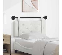 Drainlyn Cabecero colgante de piel sintética blanca con acolchado de espuma, montaje en pared, 110 x 55 x 5 cm, material de madera, moderno cabecero de cama para dormitorio, cama doble, cama