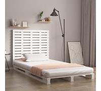 Drainlyn Cabecero de pared blanco de pino macizo, 96 x 3 x 91,5 cm, para dormitorio, montaje en pared, respaldo y cabecero de cama para cama doble, reposabrazos con vetas rústicas y aspecto elegante