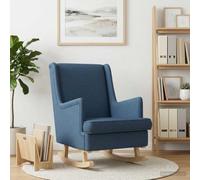 Drainlyn Mecedora azul con funda de tela 62 x 80 x 85 cm, tapizada con reposabrazos y respaldo, silla balancín suave para salón, dormitorio, habitación de bebé y rincón de lectura
