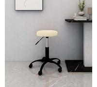 Drainlyn Silla de oficina giratoria de terciopelo crema con ruedas y muelle de gas, altura regulable, silla de escritorio ergonómica para oficina en casa, salón, trabajo informático y gaming