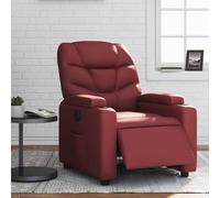 Drainlyn Sillón de relax eléctrico de piel sintética con función reclinable, respaldo ergonómico, cómodos reposabrazos, madera estable y marco de metal para salón, oficina, rincón de lectura y