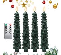 Dranng Velas navideñas sin llama,Velas cónicas sin llama para árbol de Navidad - Candelabros LED verdes Luces de velas cónicas sin llama - Velas sin llama del árbol de Navidad de 9,7 pulgadas, velas
