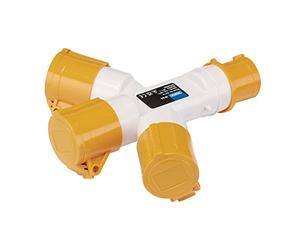Draper 03712 - Separador de 3 vías, 110 V, 16 A, 110 V, amarillo y blanco, talla única