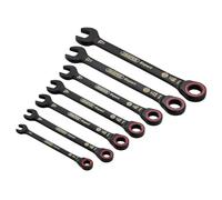 Draper 03895 Expert HI-TORQ - Juego de llaves combinadas con carraca métrica, color negro (7 piezas)