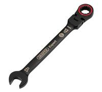 Draper 03918 Expert HI-TORQ - Llave combinada de carraca de cabeza flexible métrica, 12 mm, color negro