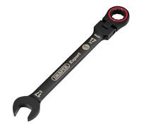 Draper 03924 Expert HI-TORQ - Llave combinada de trinquete de cabeza flexible métrica, 17 mm, color negro