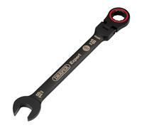 Draper 03925 Expert HI-TORQ - Llave combinada de carraca de cabeza flexible métrica, 18 mm, color negro