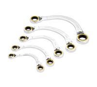 Draper 03941 Expert HI-TORQ - Juego de llaves de media luna con trinquete de doble anillo (5 piezas)