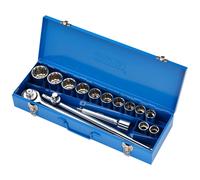 Draper 1.9cmD Métrico Bi Hex Enchufe Set En Caja Metal 15 Piezas Estándar 16440