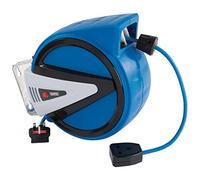 DRAPER 15051 Rollo de cable eléctrico retráctil, azul, 10 m