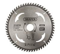 Draper 21676 TCT Hoja de sierra circular para madera, 210 x 30 mm, 60T, plata, talla única