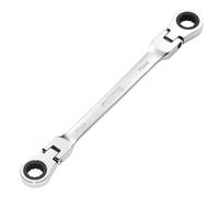 Draper 27745 HI-TORQ - Llave de carraca de doble anillo con cabeza flexible métrica, 10 x 11 mm