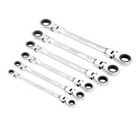 Draper 27762 Alta Torsión Cabeza Flexible Doble Anillo Llave de Carraca Set 6 PC