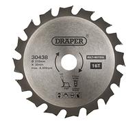 Draper 30438 TCT - Hoja de sierra circular multiusos, 210 x 30 mm, 16T, plata, talla única