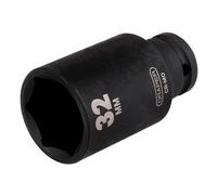 Draper 32mm Profundo Toma de Impacto 1.3cm Dr 6 Punto Hex Acero Al Cromo Vanadio