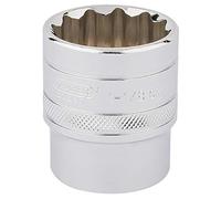 Draper 33727 Llave de vaso imperial de cromo pulido de 1/2 pulgada, tamaño de 1.1/8 pulgadas