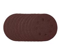 Draper 53499 - Discos de lijado (115 mm, grano 80, gancho y bucle, 10 unidades), color rojo, talla única