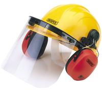 Draper 69933, Casco de Seguridad con Protectores Auditivos y Visera, Amarillo