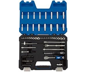Draper b75amn/SG 1/4 "SQ. DR. mm/AF combinado juego de llaves (75 piezas), color azul