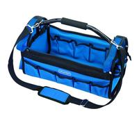 Draper Bolsa de herramientas resistente, organizador de almacenamiento de herramientas, kit de herramientas abierto, nailon rígido, mango tubular de acero, correa de hombro ajustable, 85751