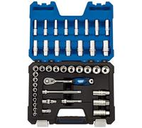 Caja de herramientas Draper Kit 42uds Vasos llaves carraca métrica 3/8'''