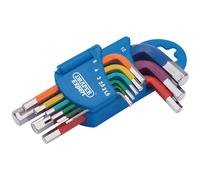 Draper Expert 66126 Métrico Colorido Brazo Corto Llave Hexagonal Juego (9 Pieza)