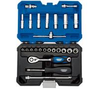 Draper Experto Métrico Enchufe Juego 0.6cmD Hex Azul 25 Pieza Profundo &