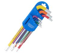 Draper Experto Métrico Largo Brazo Hex Llave Juego Color Códigos 9 Piezas 04905