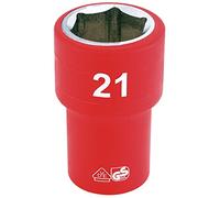 Draper H6VDE-MM/B totalmente aislado VDE Socket, azul, para muesca cuadrada de 1/2, 21 mm