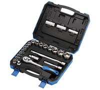 Draper hd24 m cuadrada Set de llaves de vaso (, azul, 1/2-inch, juego de 24 piezas