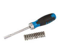 Draper Juego de destornilladores de trinquete de 13 piezas | Almacenamiento interno | Brocas de 12 x 25 mm | Kit profesional para el hogar y coche | Herramientas manuales de cabeza plana, ranura