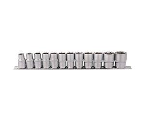 Draper Juego de llaves de vaso métricas cuadradas de 1/2 pulgada, 12 piezas, herramienta manual reversible de micrómetro, llaves de acero al cromo vanadio, herramientas mecánicas de coche, riel de