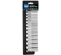 Draper Multi-Vasos Socket Profundo Juego 1cmD 12 Piezas Accesorios 8-19mm 50176