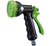 Draper Pistola pulverizadora de manguera de 7 patrones, boquilla de manguera de jardín de polipropileno, herramienta de riego, gatillo bloqueable, conector universal, 26246