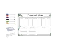 drburpily Pizarra blanca duradera, pizarra de acrílico, planificador semanal, adhesivo magnético para nevera, mensaje de menú transparente, escritura fácil, blanca borrable, Estilo B