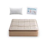 Dream&co - Pack Colchón CALYPSO 31 cm Premium (Viscoelástico + Látex + Muelles Ensacados) + Almohada Fibra Hueca + Protector Algodón Rizo