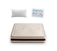 Dream&co - Pack Colchón HYPNA Viscoelástico 26 cm Alta Gama + Almohada Fibra Hueca + Protector Algodón Rizo Ajustable