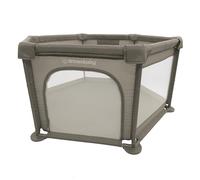 Dreambaby Parque infantil grande Explore Deluxe de tela, color gris pardo, lados acolchados, fácil montaje, corralito de juegos para bebés y niños pequeños, patio de juegos, tela de malla transpirable