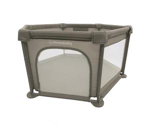 Dreambaby Parque infantil grande Explore Deluxe de tela, color gris pardo, lados acolchados, fácil montaje, corralito de juegos para bebés y niños pequeños, patio de juegos, tela de malla transpirable