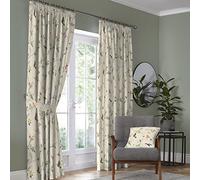 Dreams & Drapes Cortinas - Darnley - 100% algodón par de Cortinas Plisadas con alzapaños - 168 x 229 cm de Ancho x 229 cm, Color Coral/Natural